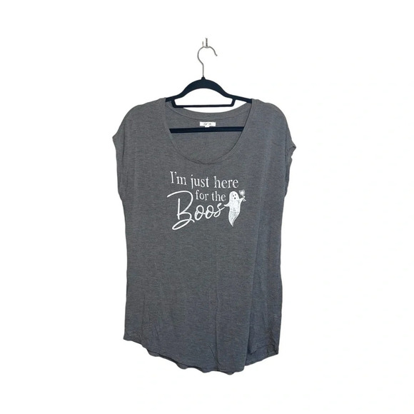 Maurices Dark Gray Here For The Boos Ghost Jersey Graphic Tee Medium Women’s - Picture 2 of 12